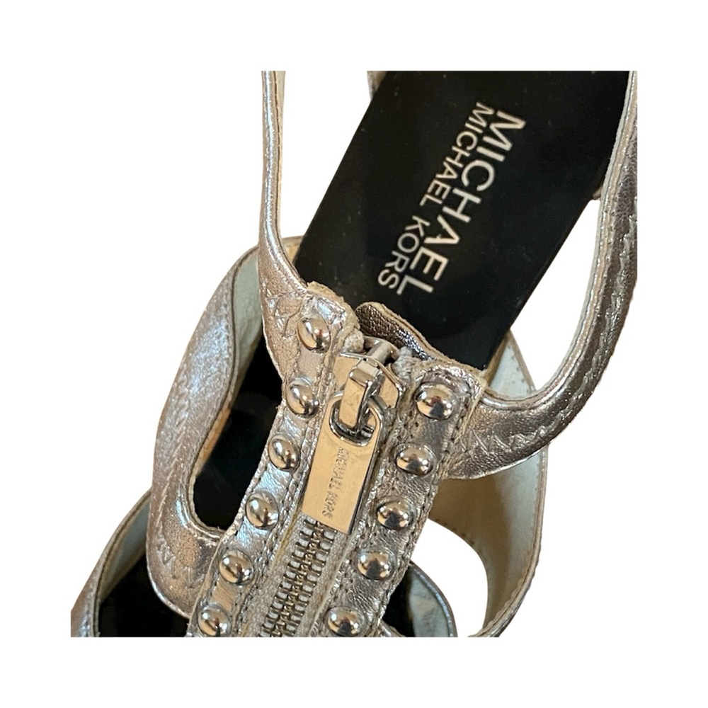Michael Kors Berkeley Studded T-Strap Zipper Heels Women’s 8 Y2K - Picture 3 of 9